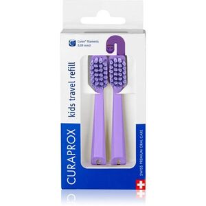 Curaprox Kids Travel refill náhradní hlavice na zubní kartáček Purple 2 ks obraz