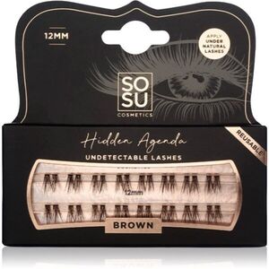 SOSU Cosmetics Hidden Agenda Undetectable Lashes trsové nalepovací řasy bez uzlíku 12 mm Brown 16 ks obraz
