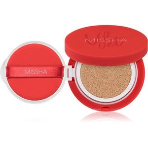 Missha Velvet Finish Cushion dlouhotrvající make-up v houbičce SPF 50+ odstín #21 Neutral Light Beige 15 g obraz