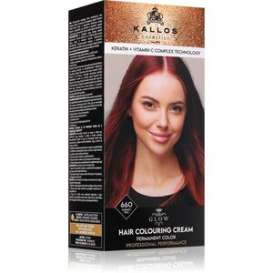 Kallos Glow Lasting Cream Colour permanentní barva na vlasy odstín Garnet Red 60 ml obraz