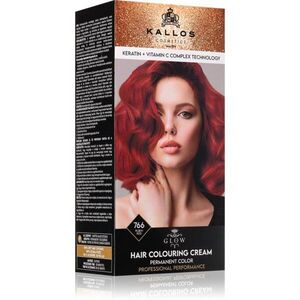 Kallos Glow Lasting Cream Colour permanentní barva na vlasy odstín Rubin Red 60 ml obraz