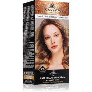 Kallos Glow Lasting Cream Colour permanentní barva na vlasy odstín Golden Blond 60 ml obraz