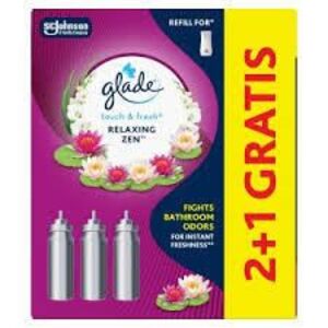 Glade Touch & Fresh Relaxing Zen aerosólový osviežovač vzduchu náplň 3ks x10ml obraz