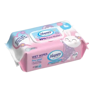 Happy vlhčené obrúsky Pure Water 99% 80ks s uzáverom obraz