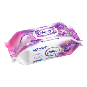 Happy vlhčené obrúsky Lavender 102ks s uzáverom obraz