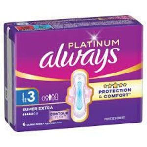 Always Platinum Hygienické Vložky Super Extra (Veľkosť 3) 6ks obraz