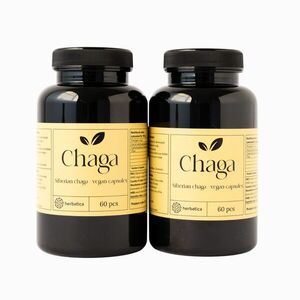 Herbatica Zvýhodněný set: 2× Sibiřská čaga – 60 veganských kapslí (300 mg/kapsle) obraz