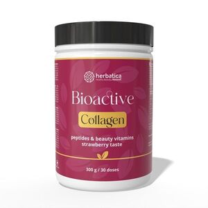 Bioaktivní kolagen s peptidy a vitamíny pro krásu, nehty, vlasy a pokožku - 300 g - Herbatica - Jahoda Příchuť: Jahoda obraz