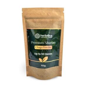 100% prémiová sibiřská čaga jemný prášek - 100 g - Herbatica obraz