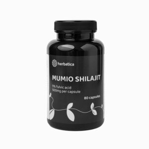 Shilajit – čištěné prémiové mumio (500 mg) – doplněk stravy – 80 kapslí – Herbatica obraz