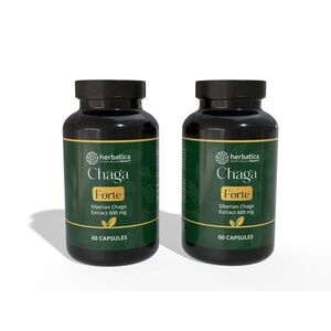 Zvýhodněný set: 2× Čaga sibiřská FORTE – 60 veganských kapslí (600 mg/kapsle) – Herbatica obraz