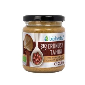 100% bio arašídové tahini z mletých neloupaných jader – 250 g – Bioherba obraz