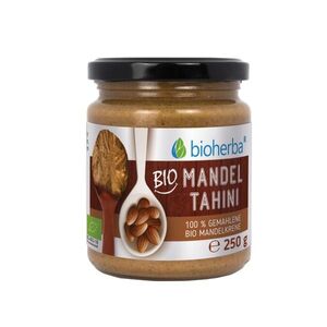 100% bio mandlové tahini z mletých bio mandlových jader – 250 g – Bioherba obraz