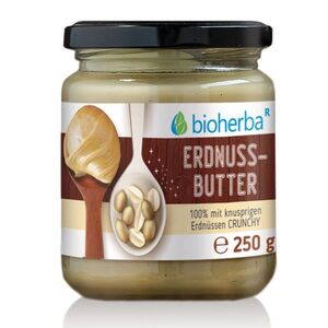 Arašídové máslo crunchy s kousky - 250 g - Bioherba obraz