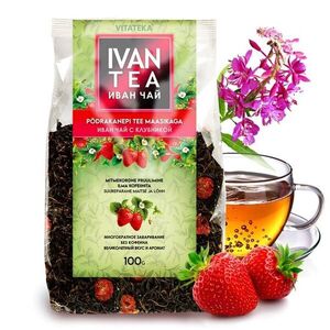 Ivan čaj (vrbovka úzkolistá) s jahodami – 100 g – Vitateka obraz