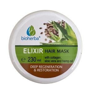 Vlasová maska Elixír s kolagenem, aloe vera a konopným olejem - 230 ml - Bioherba obraz