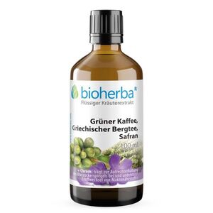Zelená káva, řecký horský čaj a šafrán kapky – tinktura – 100 ml – Bioherba obraz