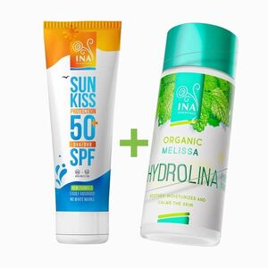 Zvýhodněný set: opalovací krém SPF 50 + meduňková voda – INA Essentials obraz