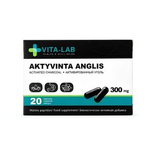 Aktivní uhlí 300 mg – 20 kapslí – VITA-LAB obraz