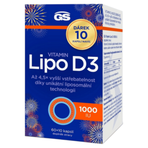 GS Vitamin Lipo D3, 1000 IU, 60+10 kapslí NAVÍC obraz
