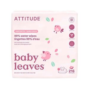 ATTITUDE Baby leaves vlhčené ubrousky bez vůně 3 x 72 ks obraz