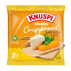 KNUSPI Crispbread sýrové křupavé vícezrnné plátky 100 g obraz
