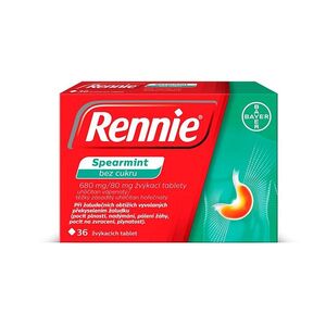 RENNIE Spearmint bez cukru 680 mg/80 mg 36 žvýkacích tablet obraz