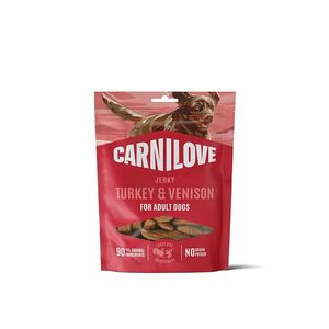 CARNILOVE Dog jerky sušené krůtí s jelením masem pro psy 100 g obraz
