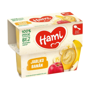 HAMI První lžička 100% ovoce Jablko a banán od 4.měsíce 4 x100 g obraz