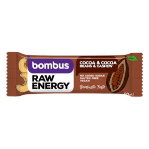 BOMBUS Raw energetická tyčinka kakao a kakaové boby 50 g obraz