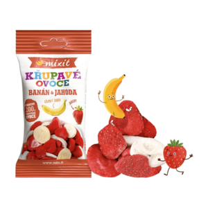 MIXIT Křupavé ovoce do kapsy banán a jahoda 23 g obraz
