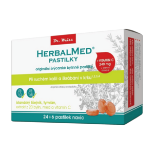 DR. WEISS Herbalmed islandský lišejník + tymián + vitamín C 24+6 pastilek obraz