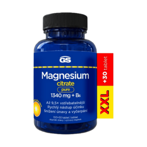 GS Magnesium citrate pure 1340 mg + XXL B6 100 + 30 tablet obraz