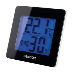 SENCOR Teploměr s hodinami SWS 1500 B černá obraz