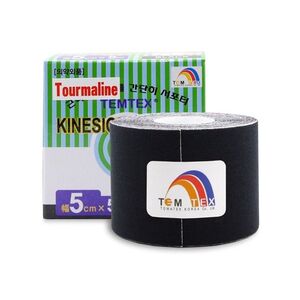 TEMTEX Kinesio tape 5 cm x 5 m tejpovací páska černá obraz