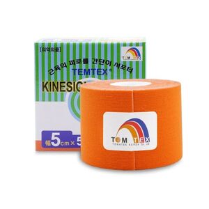 TEMTEX Kinesio tape 5 cm x 5 m tejpovací páska oranžová obraz