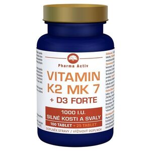 Pharma Activ Vitamin K2 MK7 + D3 FORTE 1000 I.U. 125 tablet obraz
