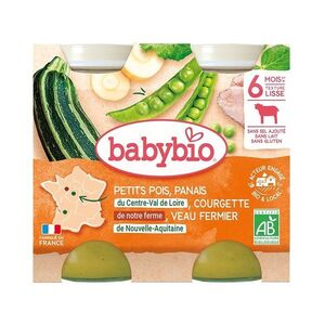 Babybio Hrášek, pastinák, cuketa a telecí maso 2x200 g obraz