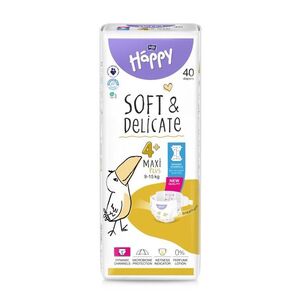 Bella Baby Happy Soft&Delicate 4+ Maxi Plus 9–15 kg dětské pleny 40 ks obraz
