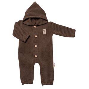Baby Nellys Pletený overálek s knoflíčky Hand Made, hnědý, 68/74 obraz