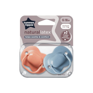 Tommee Tippee Dudlík Cherry latex 6-18m 2 ks růžová-modrá obraz