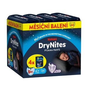 HUGGIES DryNites Natahovací kalhotky pro chlapce 4–7 let 17–30 kg JUMBO 4x16 ks obraz