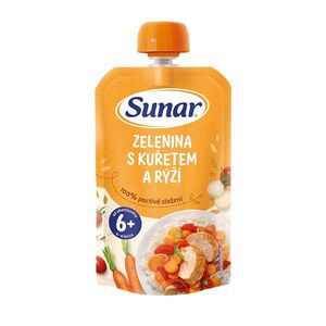 Sunar Příkrm Zelenina s kuřetem a rýží 6m+ kapsička 120 g obraz