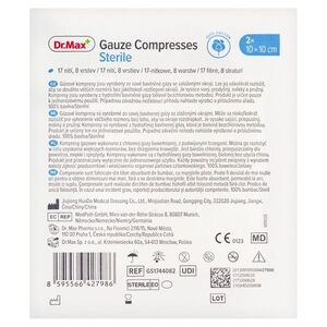 Dr. Max Gauze Compresses Sterile 10x10 cm 2 ks obraz