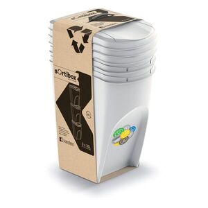 Prosperplast Odpadkový koš SORTIBOX 3 x 35 l popelavý obraz