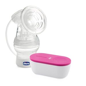 Chicco Odsávačka mateřského mléka elektrická přenosná Travel Pink USB obraz
