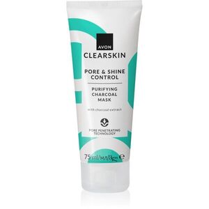 Avon Clearskin Pore & Shine Control čisticí maska s aktivním uhlím 75 ml obraz