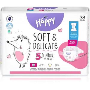 BELLA Baby Happy Soft&Delicate jednorázové pleny s kanálky Junior 11-18 kg 38 ks obraz