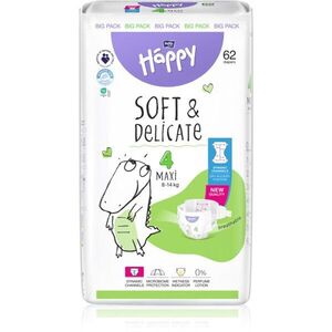 BELLA Baby Happy Soft&Delicate jednorázové pleny s kanálky Maxi 8-14 kg 62 ks obraz