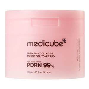 MEDICUBE - PDRN Pink Collagen Toning Gel Toner Pad - Zpevňující a rozjasňující polštářky obraz